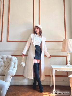 【SALE】High waist lame tweed skirt (eme10283)