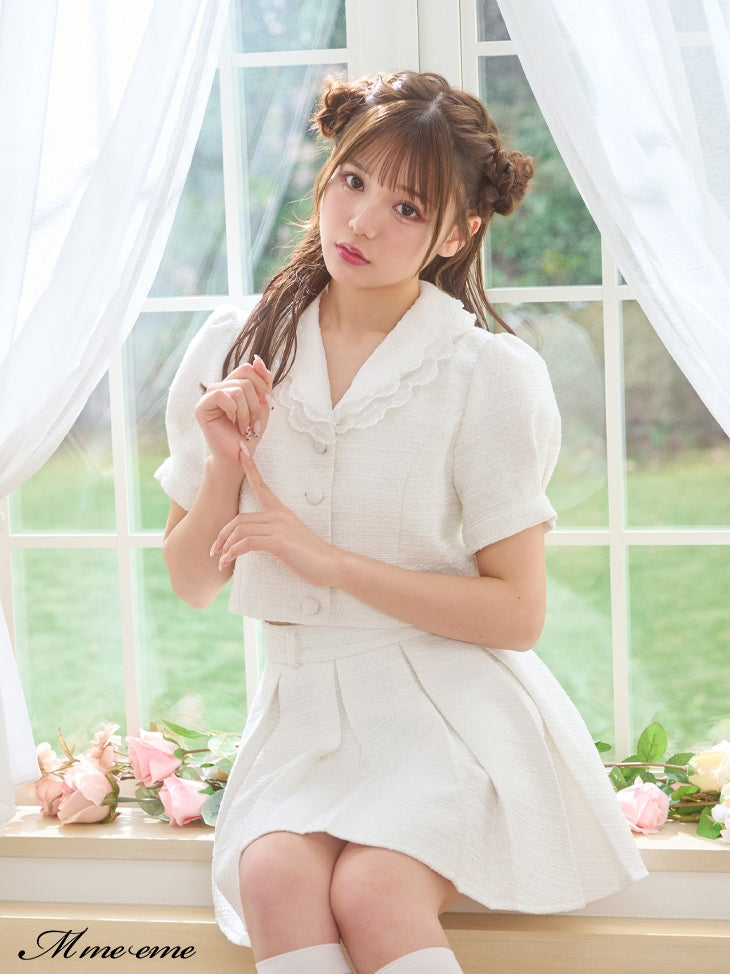 【SALE】Tweed pleated skirt (eme10414)