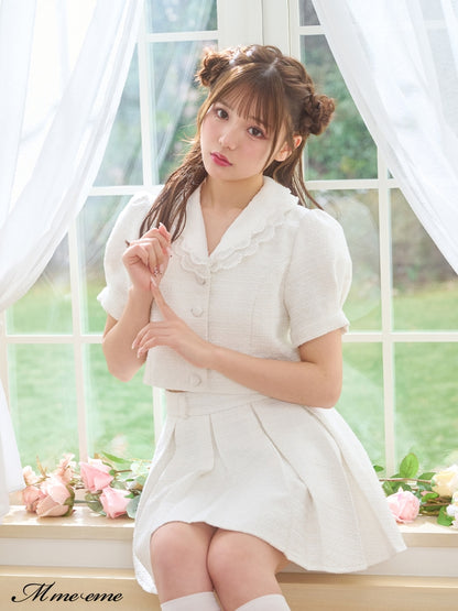 【SALE】Tweed pleated skirt (eme10414)