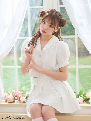 【SALE】Tweed pleated skirt (eme10414)