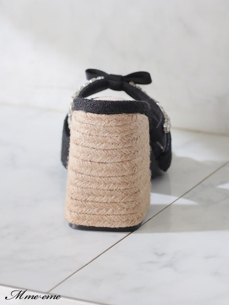 【SALE】Ribbon tweed mule (eme10312)