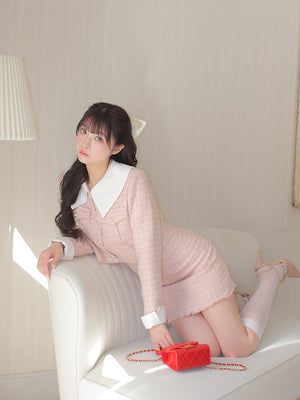 【SALE】Sweet spring tweed jacket (eme10337)