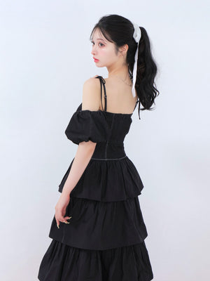 denim docking tiered one piece(eme10389)