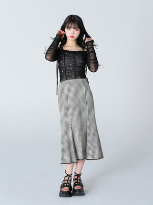 Sheer dot ribbon sport sandal(eme10539)