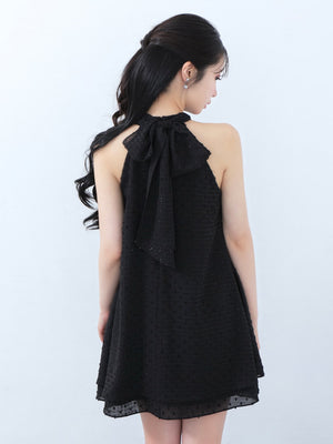 Helter neck ribbon mini onepiece(eme10537)