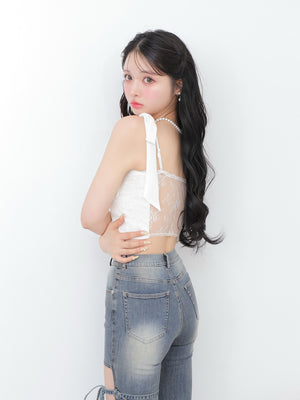 Cropped lace cami sole(eme10474)