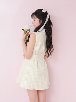Bijou collar ribbon mini onepiece(eme10518)