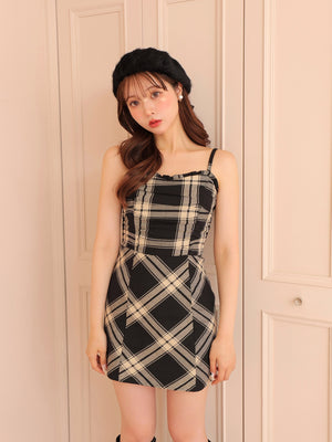 Urban check camisole onepiece(eme10800)