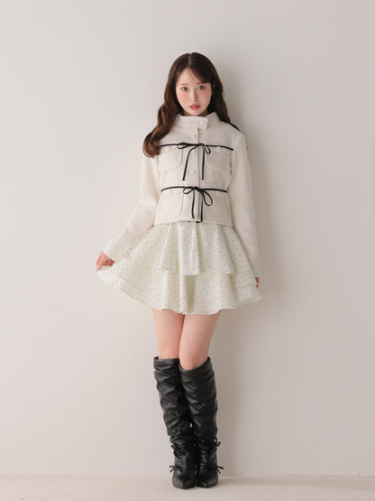 model：162cm　(size：F　color：Ivory dot)
