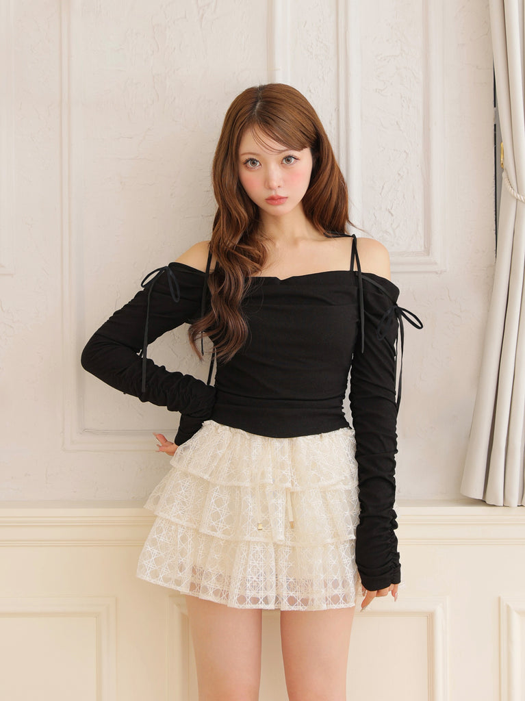 Ribbon ribbed knit(eme10773)