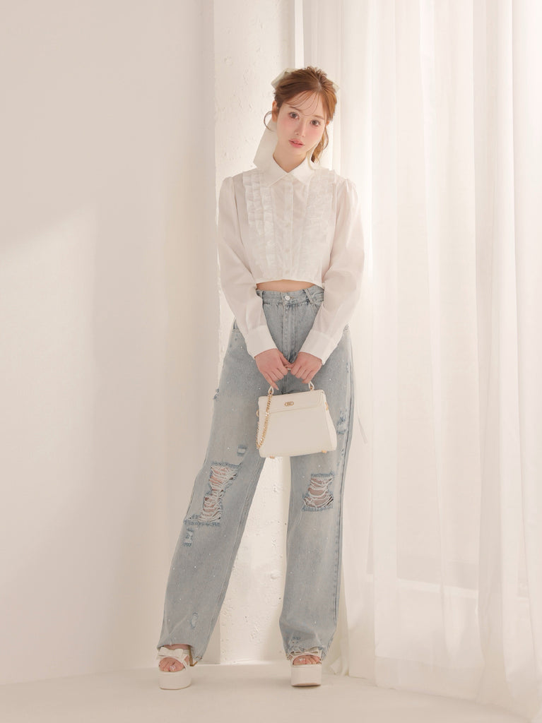 model：162cm　(size：F　color：White)