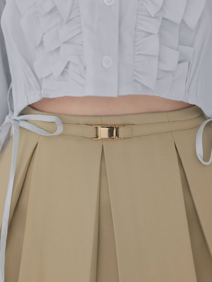 Layered pleated short pants(eme11001)