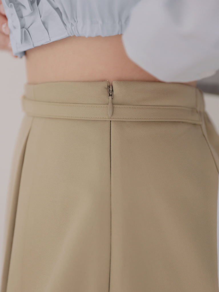 Layered pleated short pants(eme11001)