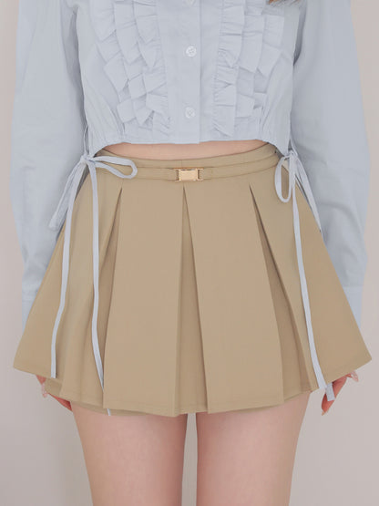 Layered pleated short pants(eme11001)