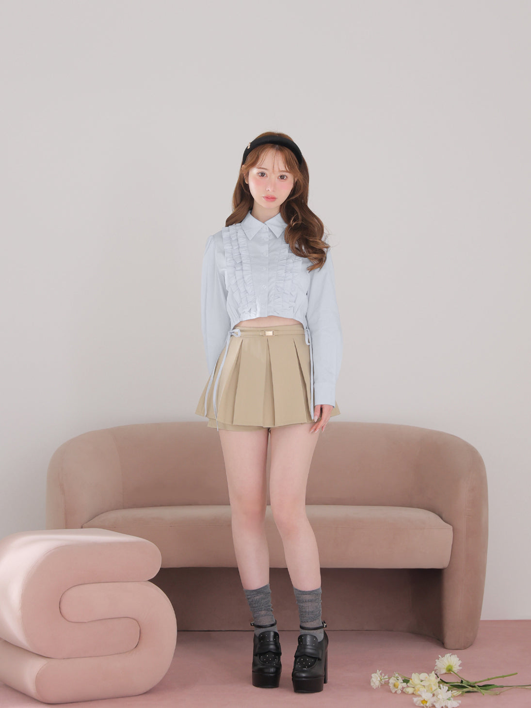 model：162cm　(size：F　color：Beige)
