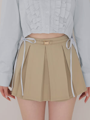 Layered pleated short pants(eme11001)