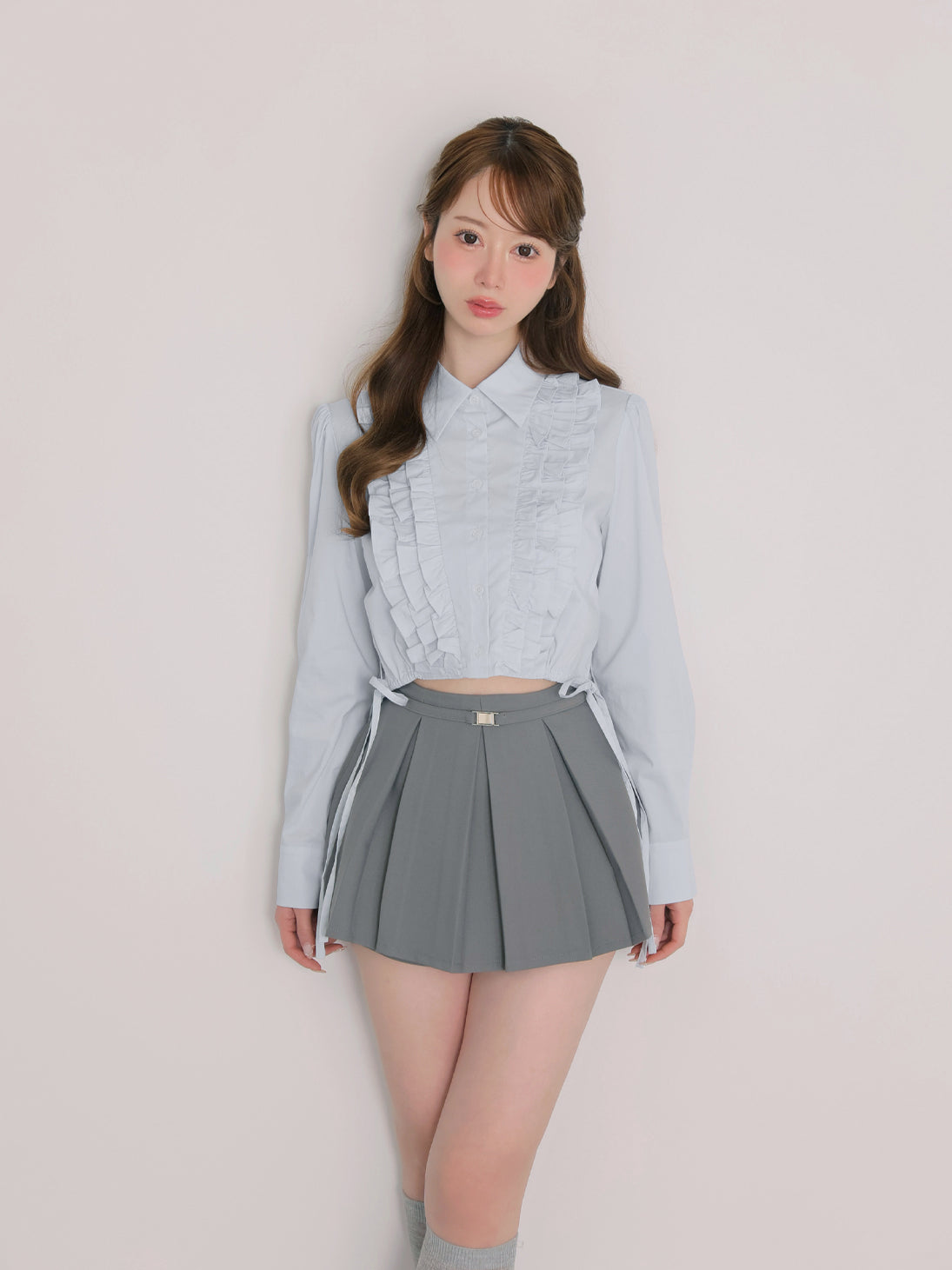 model：162cm　(size：F　color：Gray)