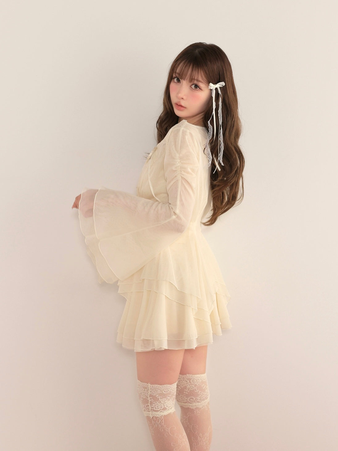 model：160cm　(size：F　color：Ivory)