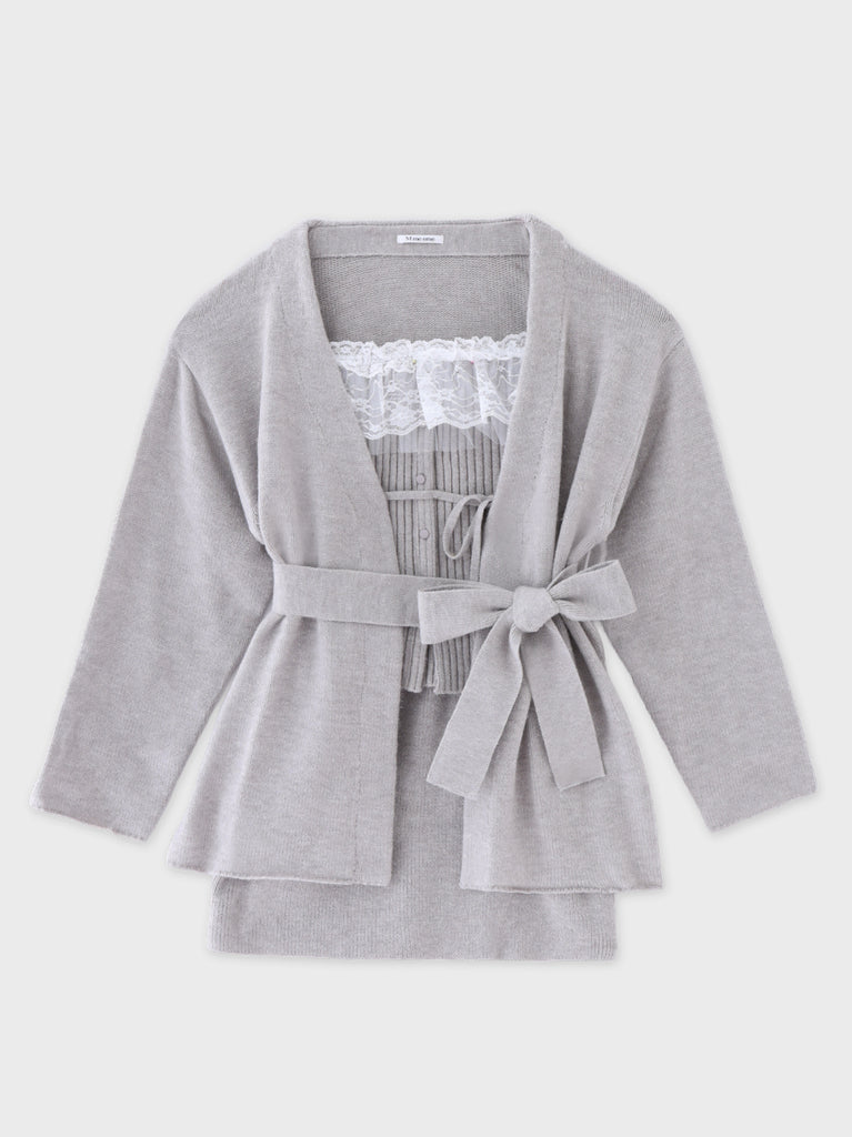 Lame gown layered knit set(eme11002)