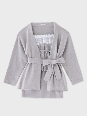 Lame gown layered knit set(eme11002)