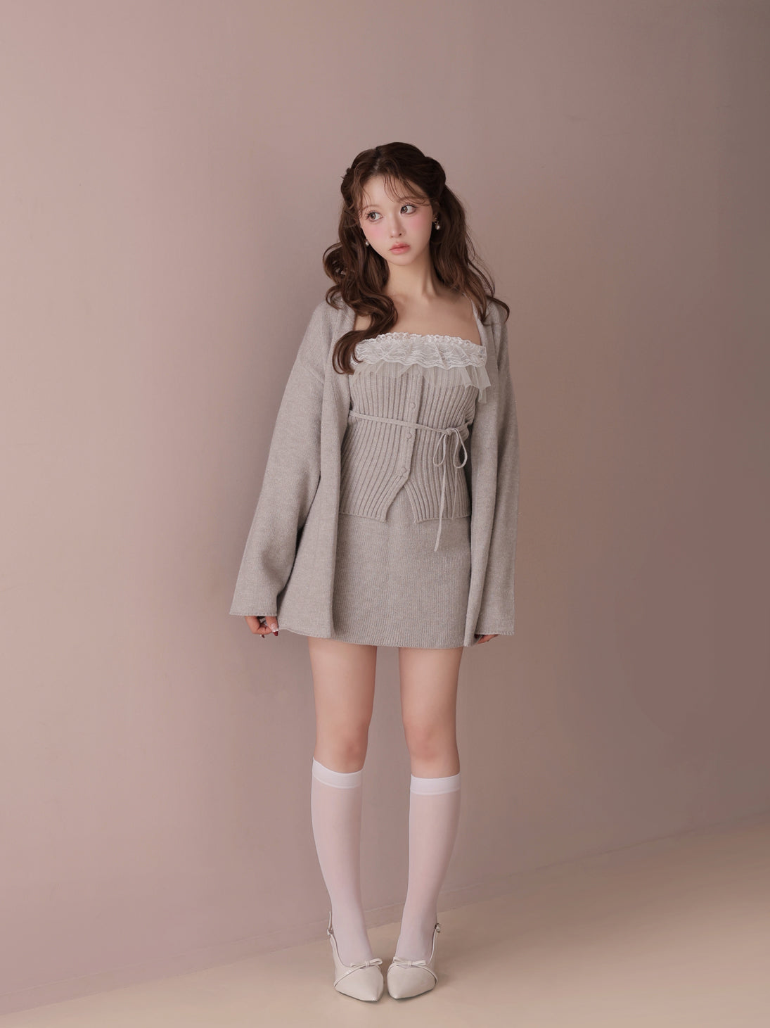 model：160cm　(size：F　color：Gray)