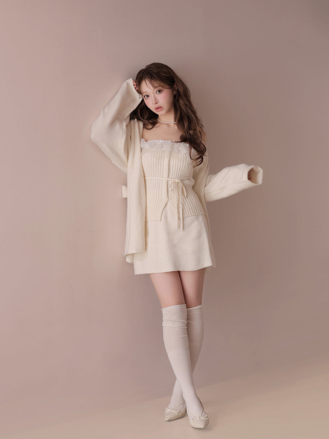 model：160cm　(size：F　color：Ivory)