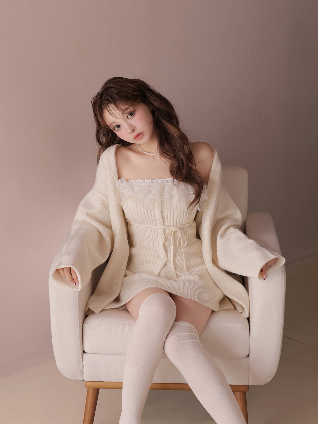 model：160cm　(size：F　color：Ivory)