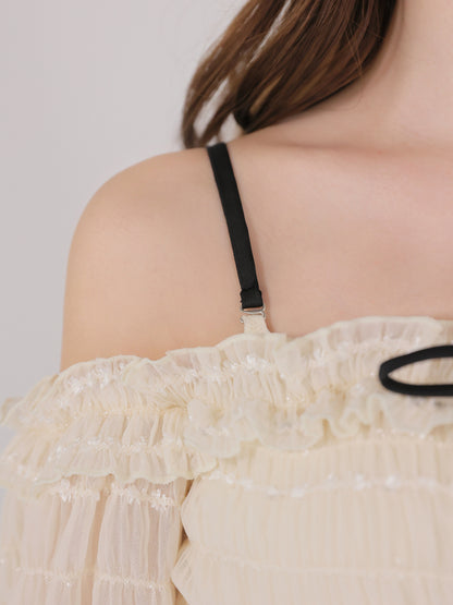 Milky chiffon ribbon set up(eme11003)