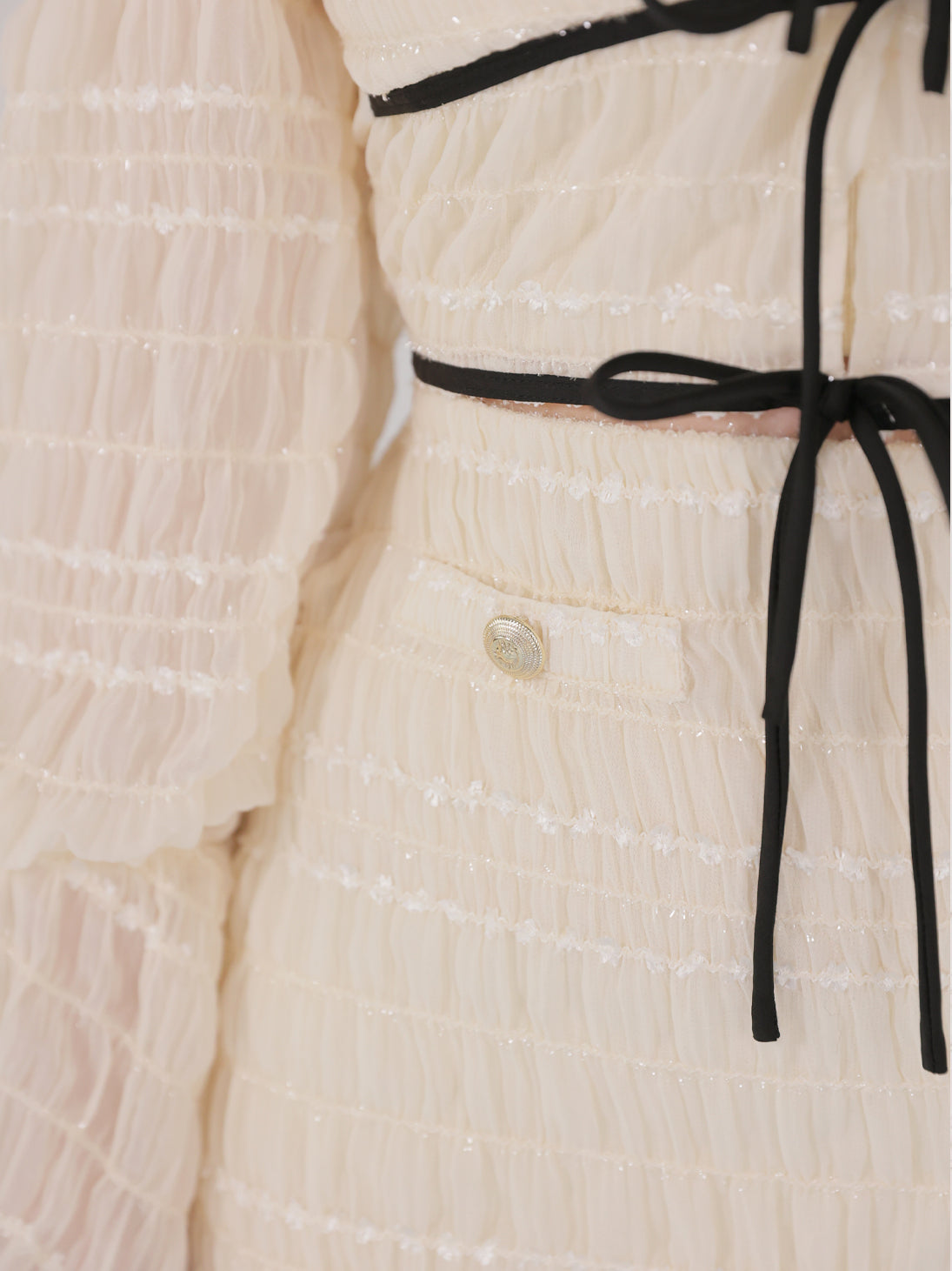 Milky chiffon ribbon set up(eme11003)