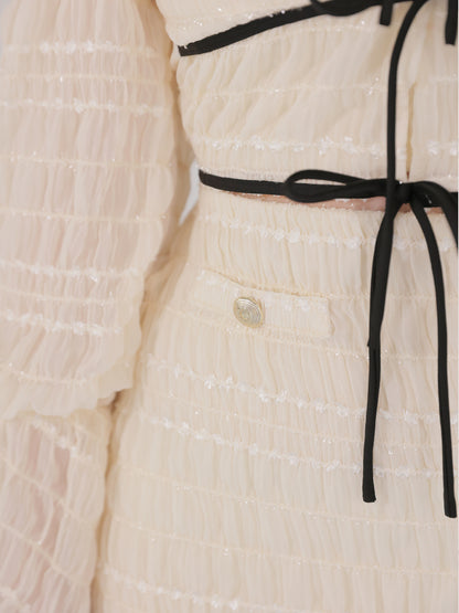 Milky chiffon ribbon set up(eme11003)