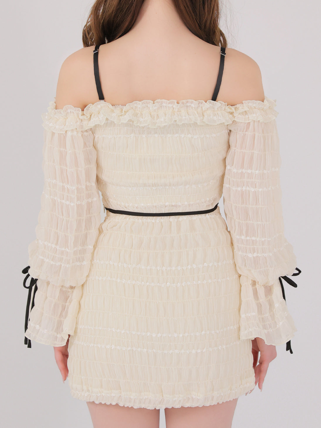 Milky chiffon ribbon set up(eme11003)