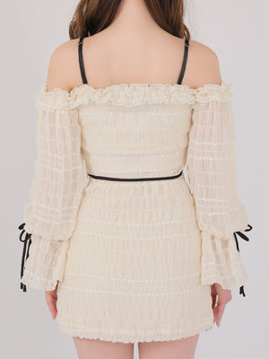 Milky chiffon ribbon set up(eme11003)