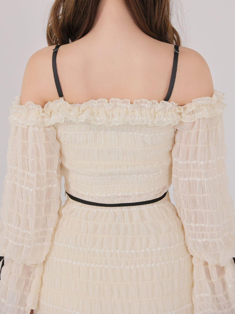 Milky chiffon ribbon set up(eme11003)