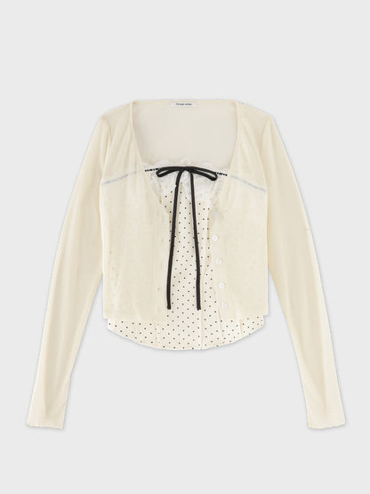 Corset like ribbon cami ensemble(eme11005)