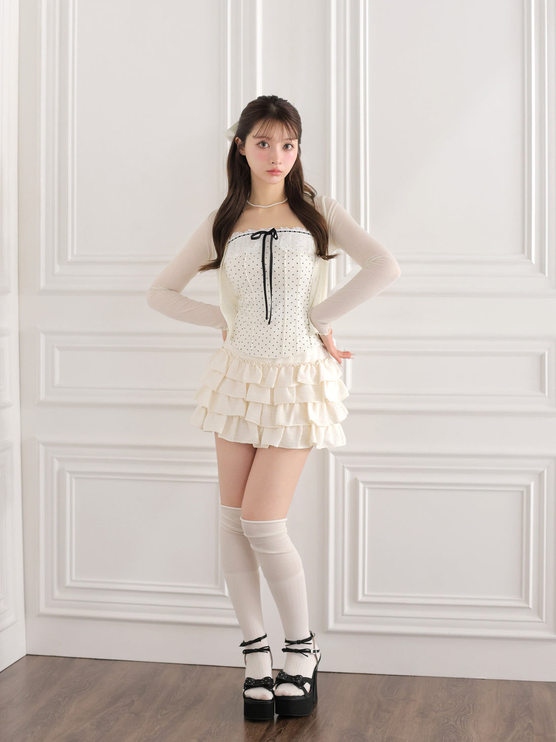 model：160cm　(size：F　color：Ivory)