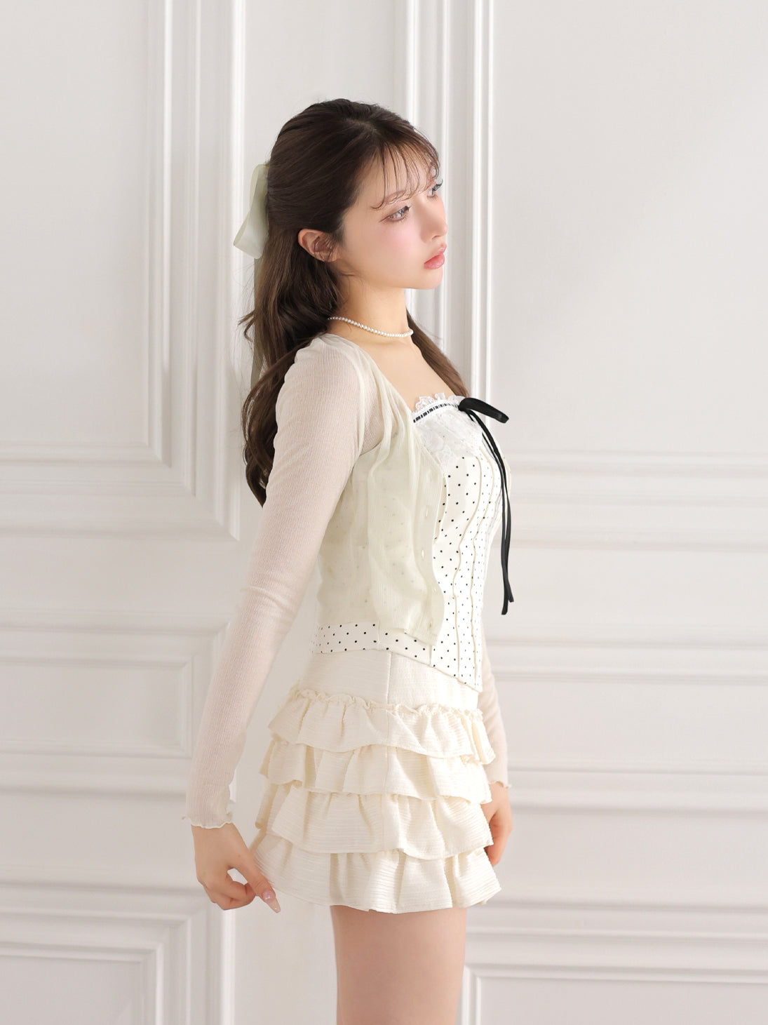 トップス Corset ribbon cami ensemble M me eme Corset like ribbon cami ensemble(eme11005) – M me eme