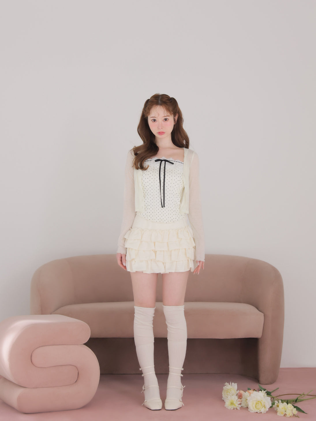 model：163cm　(size：F　color：Ivory)