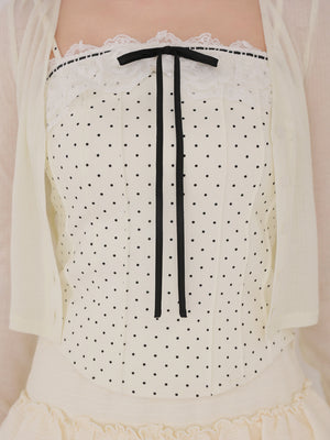 Corset like ribbon cami ensemble(eme11005)