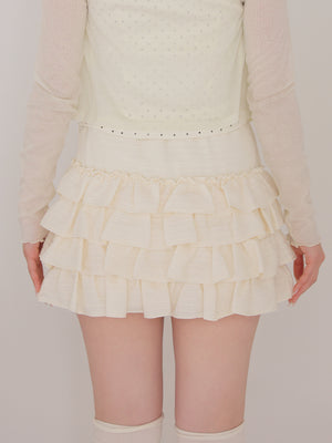 Lady doll tiered mini skirt(eme11006)