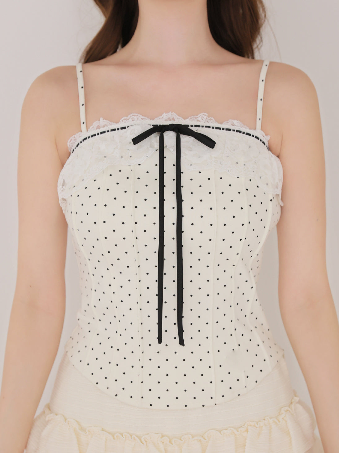 トップス Corset ribbon cami ensemble M me eme Corset like ribbon cami ensemble(eme11005) – M me eme