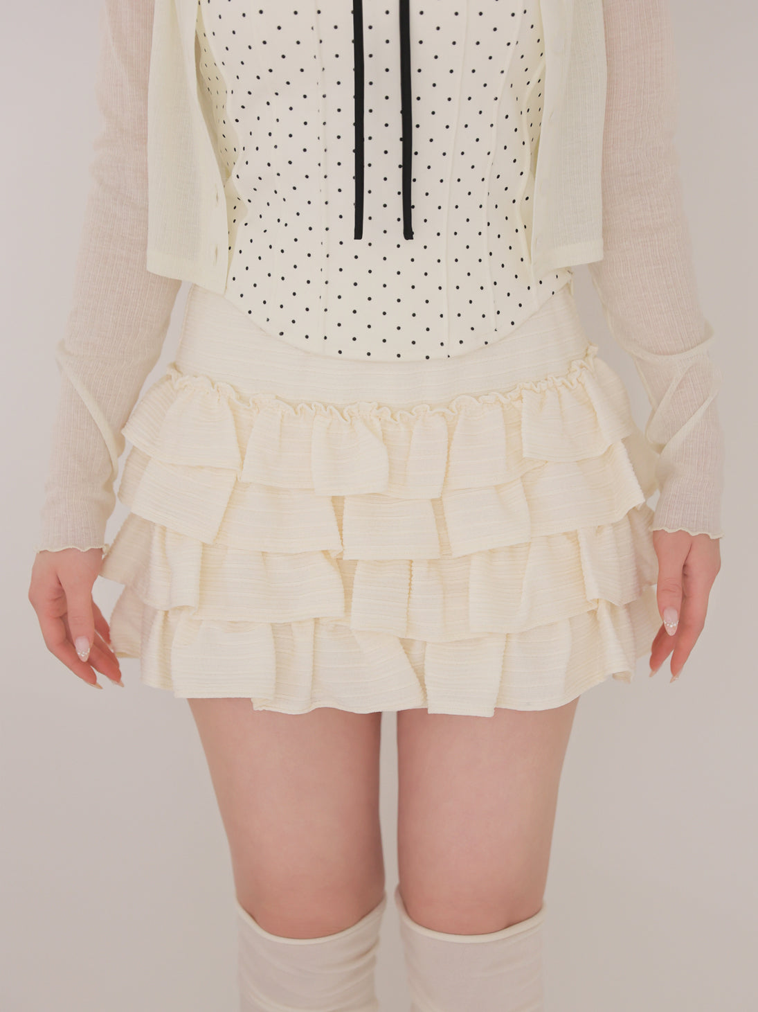 Lady doll tiered mini skirt(eme11006)