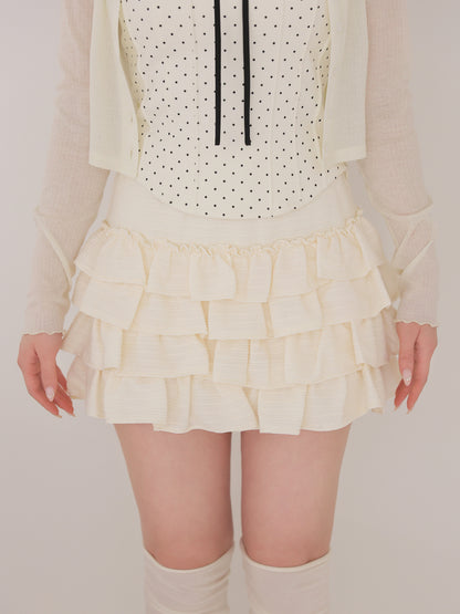Lady doll tiered mini skirt(eme11006)