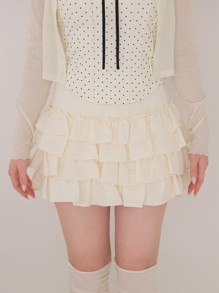 Lady doll tiered mini skirt(eme11006)