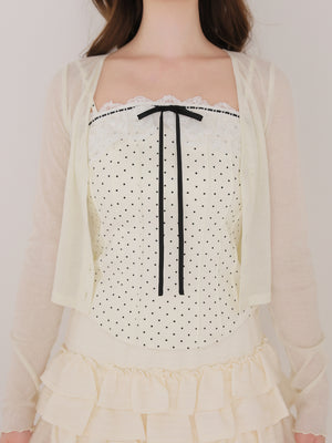 Corset like ribbon cami ensemble(eme11005)