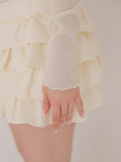 Corset like ribbon cami ensemble(eme11005)