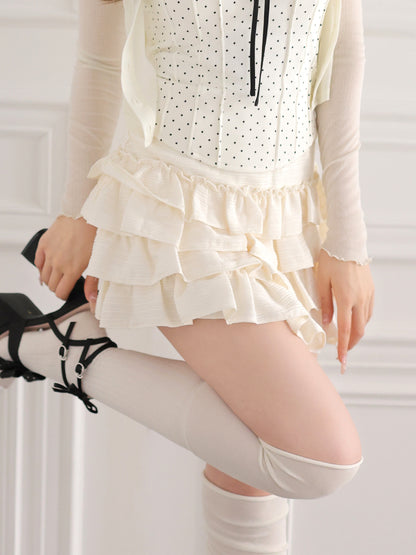 Lady doll tiered mini skirt(eme11006)