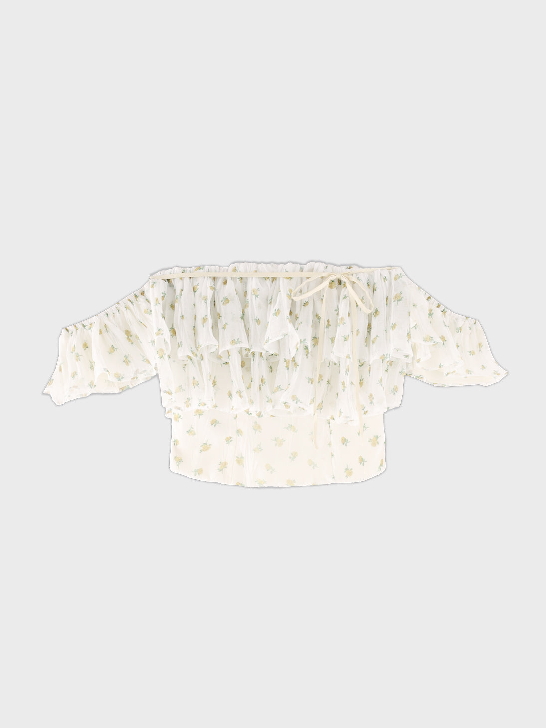 【Pre order】Rosy chiffon off shoulder bare tops(eme11007)