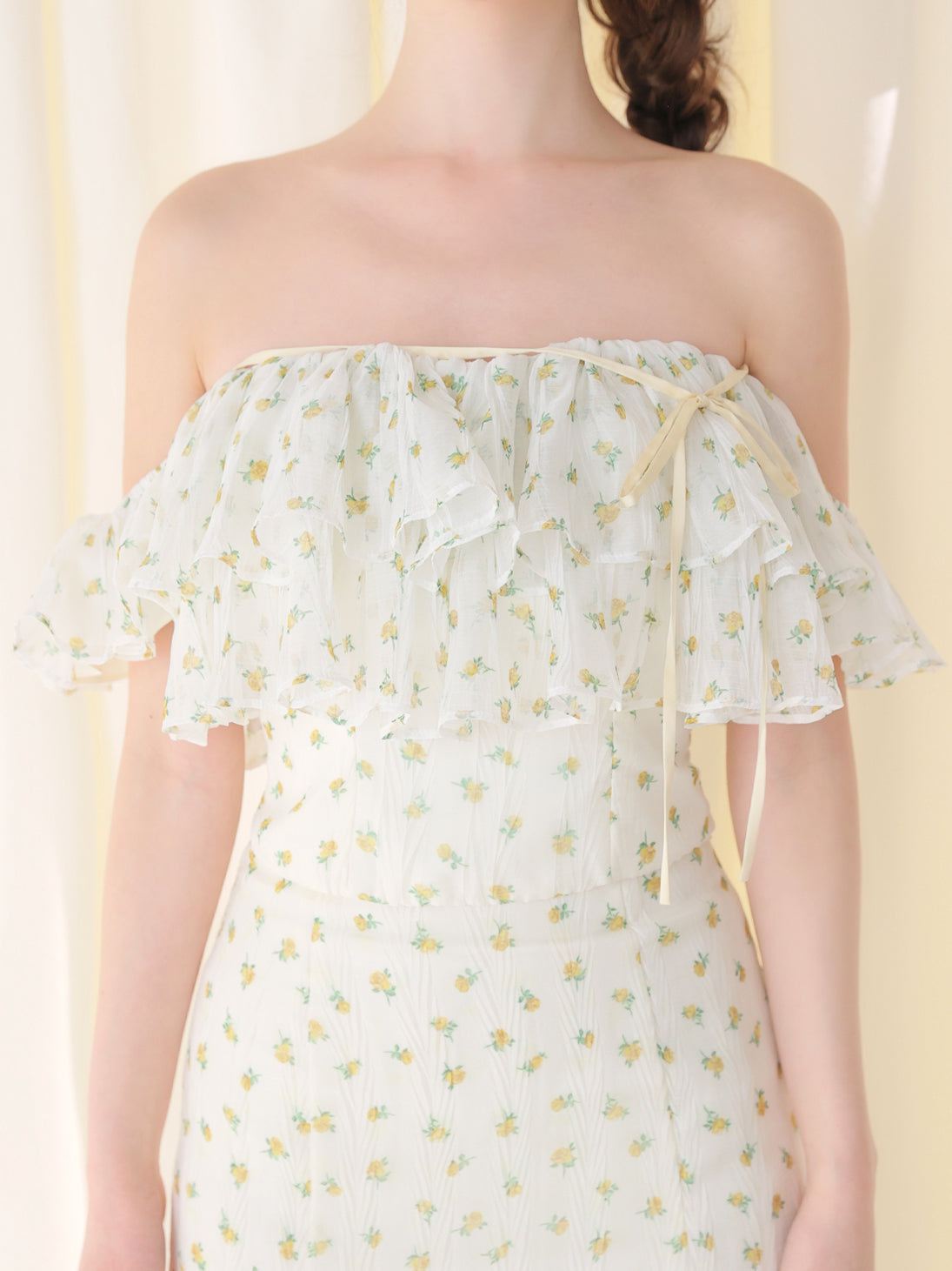 Rosy chiffon off shoulder bare tops(eme11007) – M me eme