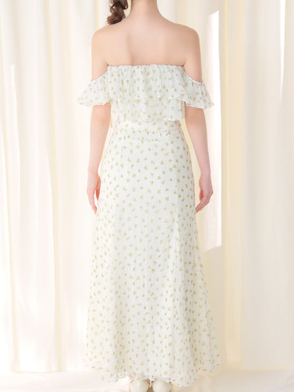 【Pre order】Rosy ribbon slit mermaid skirt(eme11008)