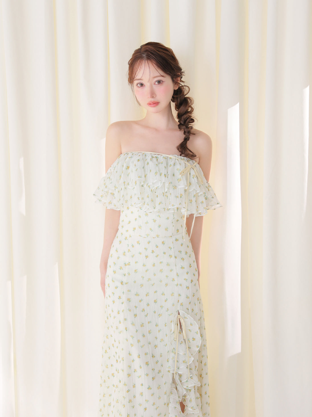 Rosy ribbon slit mermaid skirt(eme11008) – M me eme